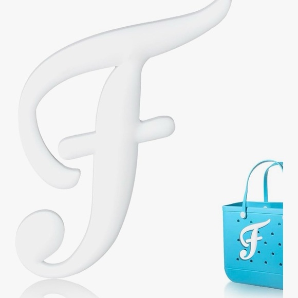 Handbags - White 'F' Bog Bag Charm